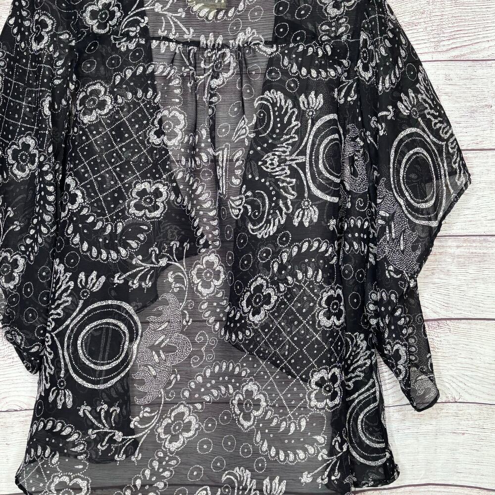 Denim & Supply Ralph Lauren Navy & White Bandana Print Kimono Size Medium - Picture 13 of 14